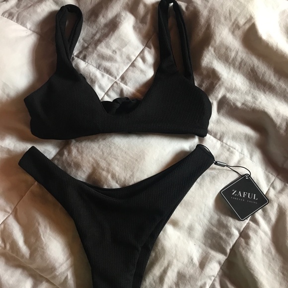 NWT Zaful Black Swimsuit S - Picture 1 of 8